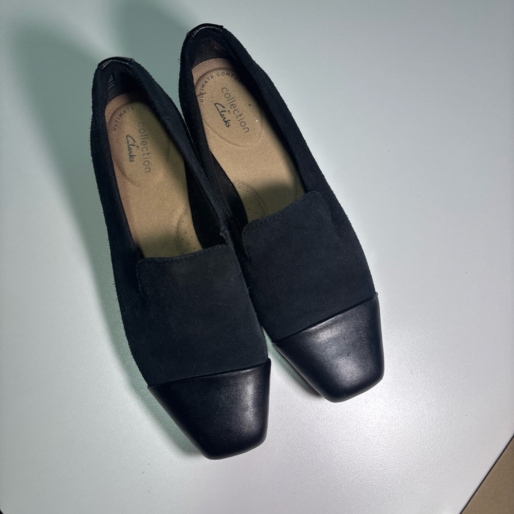 Clarks Women's Black Suede Loafers